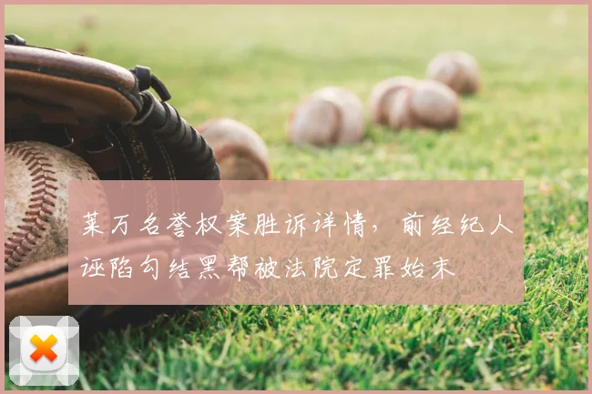 莱万名誉权案胜诉详情,前经纪人诬陷勾结黑帮被法院定罪始末
